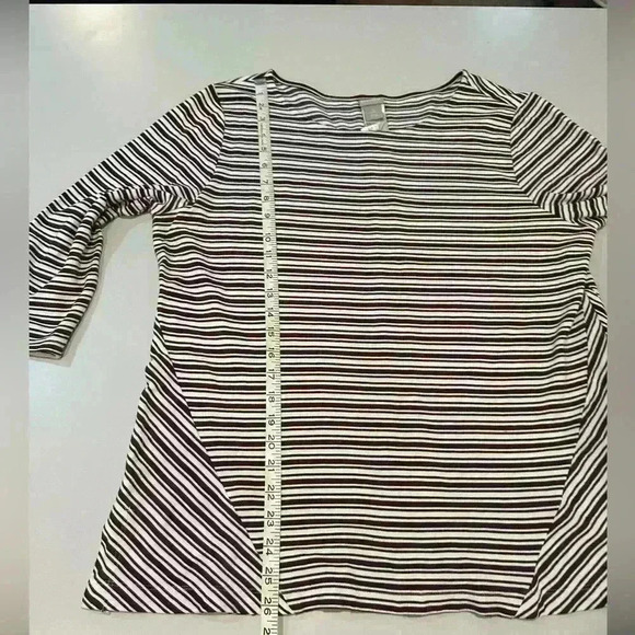 Chicos Striped Knit Blouse Size Large (Size 2) - Picture 4 of 5